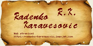 Radenko Karavesović vizit kartica